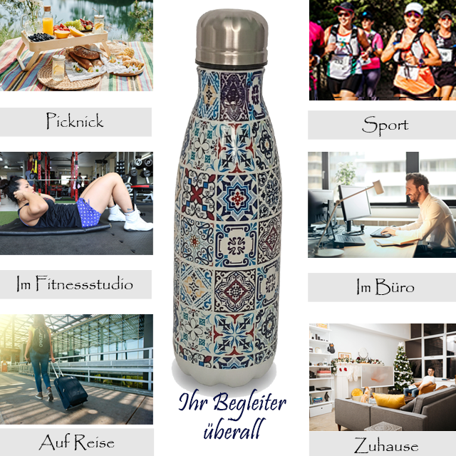 Mosaik Trinkflasche Edelstahl – Bild 5
